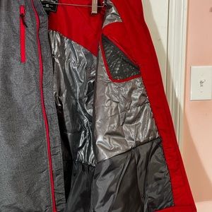 men’s XL, gray & red, with removable hood, like new